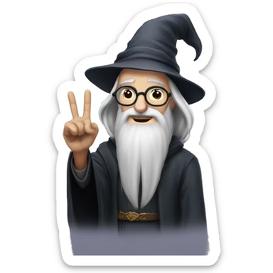 Dumbledore raising his finger sticker