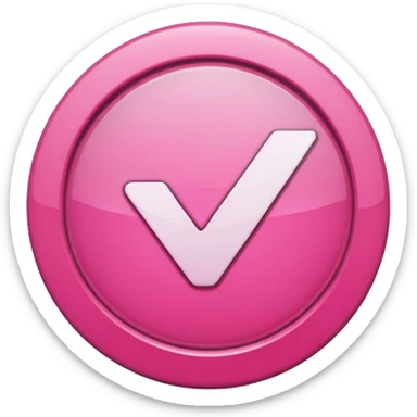 checkmark symbol in a circle in pink color that would reflect that a task has been done sticker