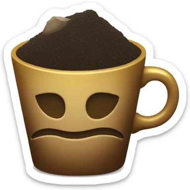 A little cup of dirt with a piece of gold buried in it. sticker