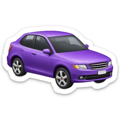 Purple car with eyelashes  sticker