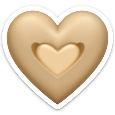 beige heart sticker
