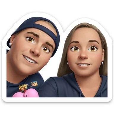 boy in hat with earrings sticker