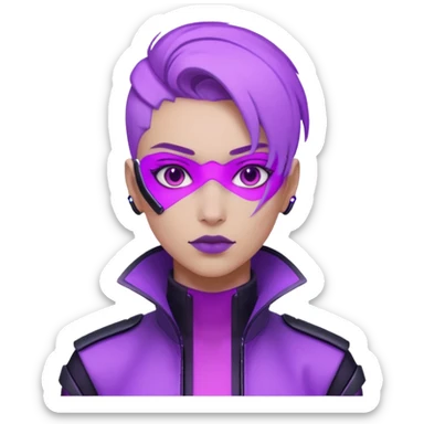 neutre gender neon cyberpunk light purple, I don't want you to use props sticker