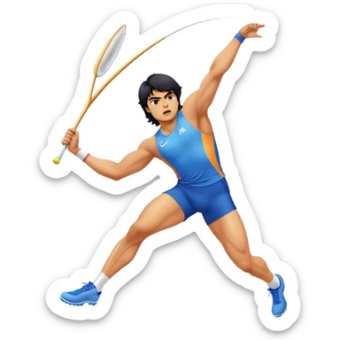 Neeraj Chopra throwing javelin, Indian Olympic gold medalist athlete in action sticker