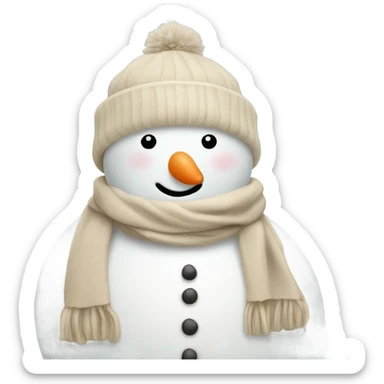 Snowman with beige scarf  sticker