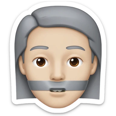 face with duct tape across the mouth sticker