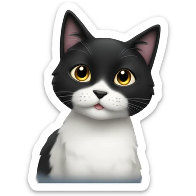 black color cat on wisper sticker
