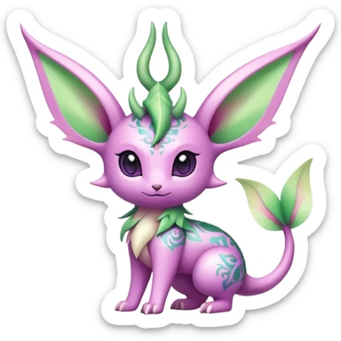 Shiny Exotic Cute Adorable Majestic Ethereal Sparkly Flygon-Espeon-Leafeon-Shaymin-Hybrid-Creature with pattern-markings sticker