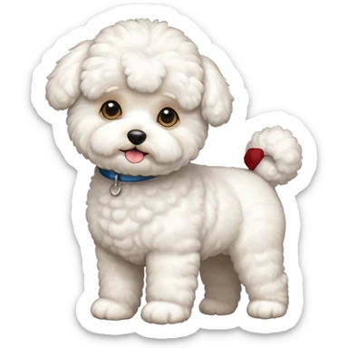 a full body of cute bichon frise sticker
