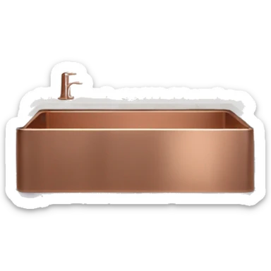 Realistic front facing lavender kitchen counter with rose gold sink. sticker