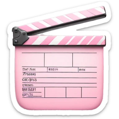 Light pink movie clapper sticker