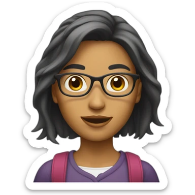 Student girl who always reading and talking about her lectures sticker