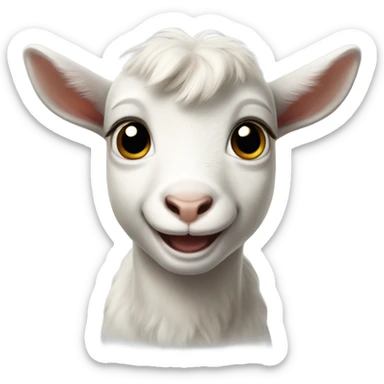 Baby goat with no horns jumping sticker