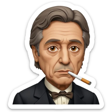 draw me brutal old al pacino from godfather, who will smoke ciggarete sticker