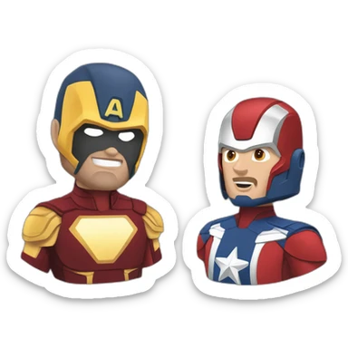 capitão américa beijando homem de ferro sticker