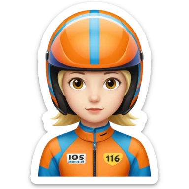 racing suit worn by a ten-year-old girl sticker