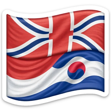 Half england half south Korea flag sticker