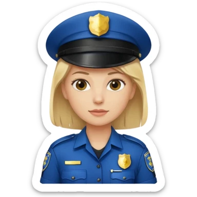 female police officer without a hat sticker