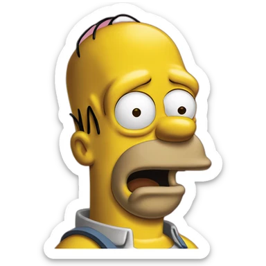 homer simpson drool sticker