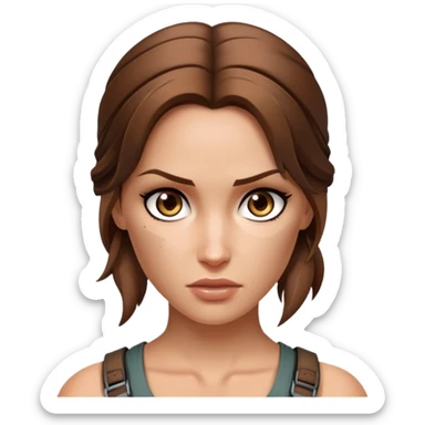 Lara Croft doing an eyeroll sticker