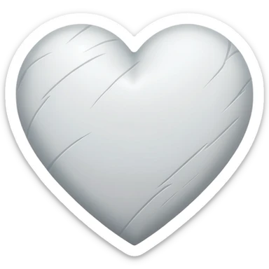 white heart with scratches sticker
