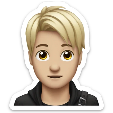 Emo guy with dark eyeliner  sticker