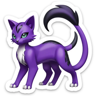 Liepard-Delcatty-Pokémon-Fakémon-hybrid-creature (full body) sticker