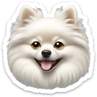 white Pomeranian dog sticker