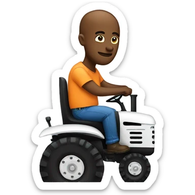 Man on a tractor in jail sticker