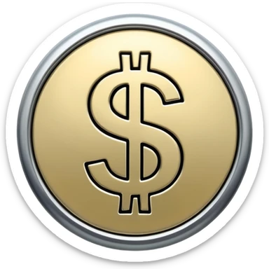 $ dollar metal symbol sticker