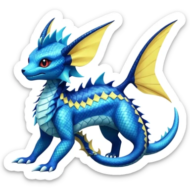 Vaporeon-Salandit-Electrike-Zeraora-Fakémon-hybrid-creature (full body)  sticker