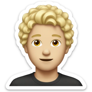 Boy with fluffy blonde hair sticker
