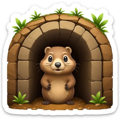 groundhog burrow sticker