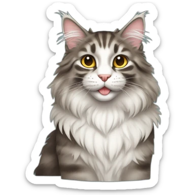 main coon cat saying ok sticker