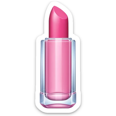 A glossy pink lipstick with a crystal-clear casing. sticker