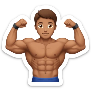 man with brown hair who is strong sticker
