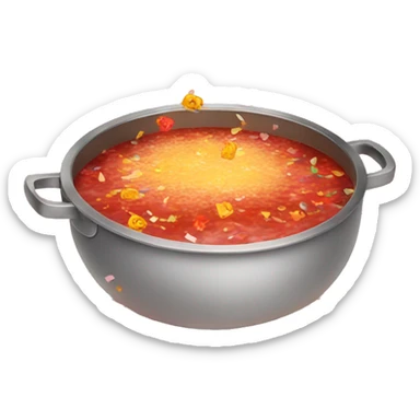Hot pot with confetti sticker