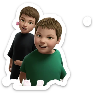 boy with flower meme sticker