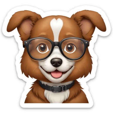 Dog whit glasses sticker