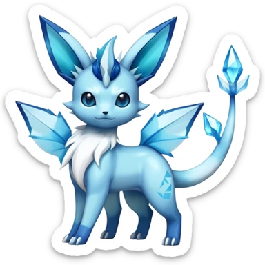 Shiny Cool Glaceon-Vaporeon-Fakemon-hybrid-fusion- full body sticker