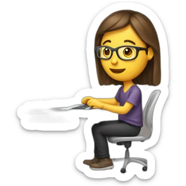 graphic designer working in a computer sticker