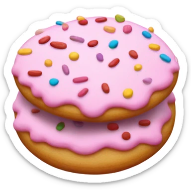 Pink cookie sticker