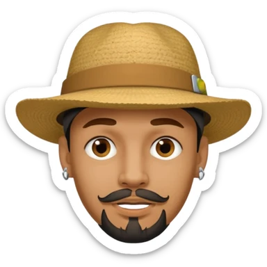 a man with hat and face piercing sticker