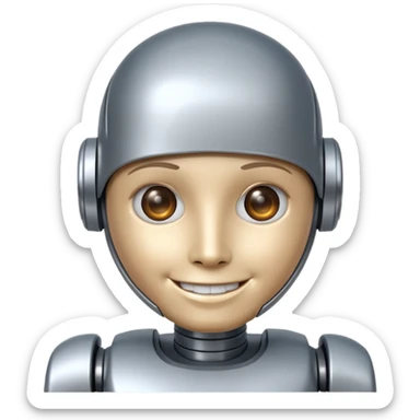 An ai robot with smile and great at its work sticker