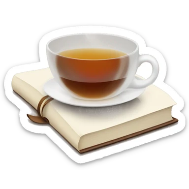 book and tea sticker