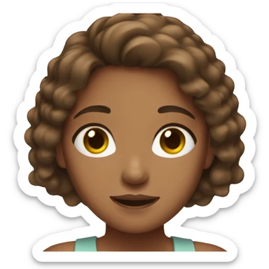 girl with brown hair doing skincare  sticker