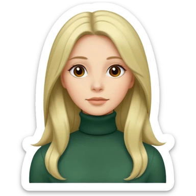 long hairedwoman in turtle neck sticker