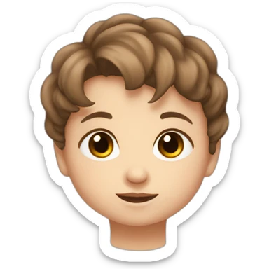 A baby with grey eyes, brown hair at 6 days sticker