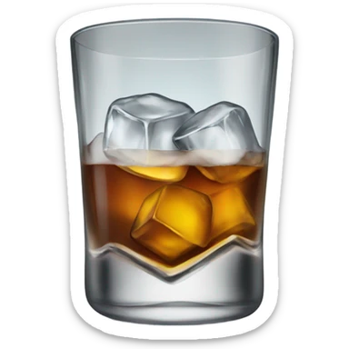 glass with whiskey and ice sticker