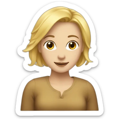 hug  and blond hair woman sticker